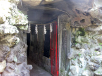 A doorway leading into a cave.