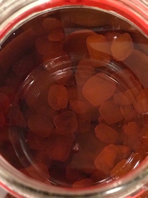 finished ume shu (Japanese plum wine)