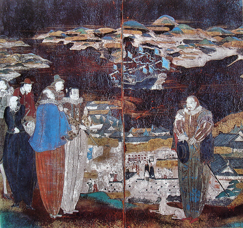 Japanese History, Kirishitanzaka, 切支丹坂, Early Christian Prison in Tokyo, Missionaries and Japanese converts in Japan 16th century paint on wood.