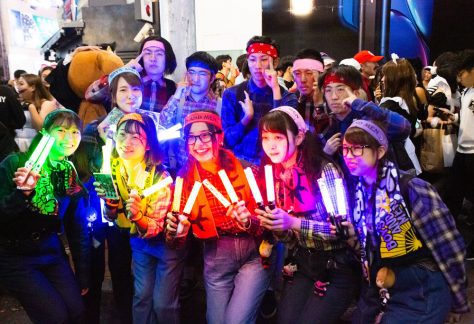 Japanese Culture, October in Japan, Halloween party goers in Shibuya, Tokyo.