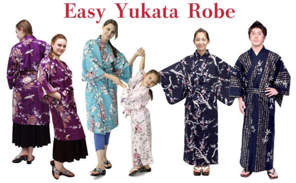 Women's Easy Yukata Robe casual cotton kimono for summer