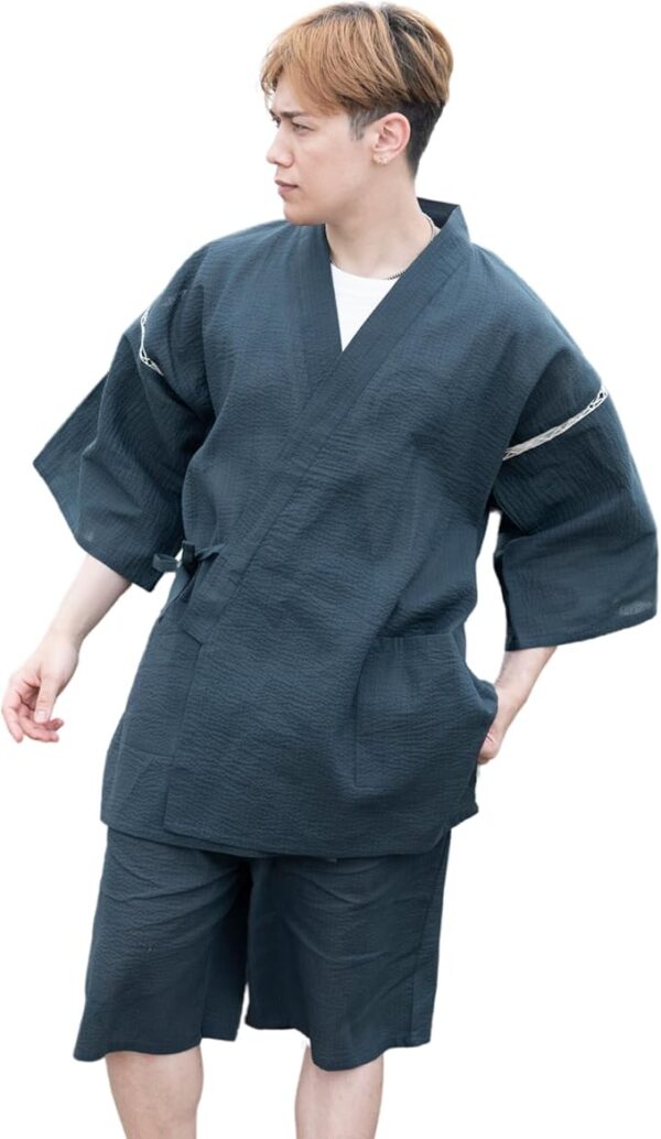 Men's Japan Kimono Jimbei SIJIRAORI 100% Cotton