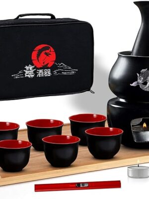 Japanese Sake Set with Warmer