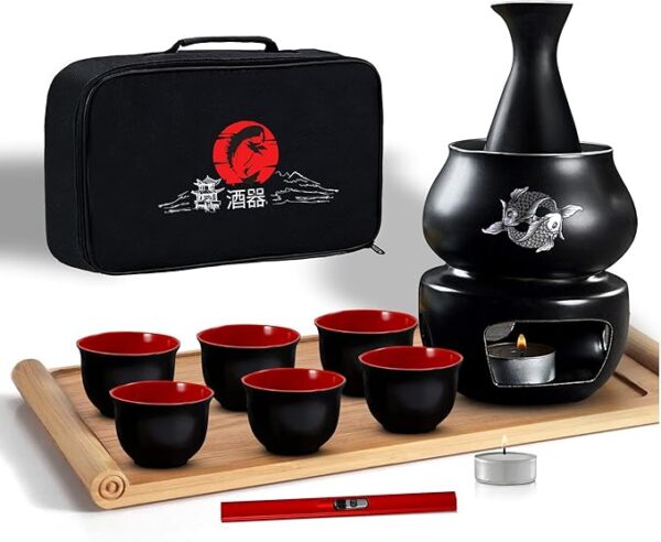 Japanese Sake Set with Warmer