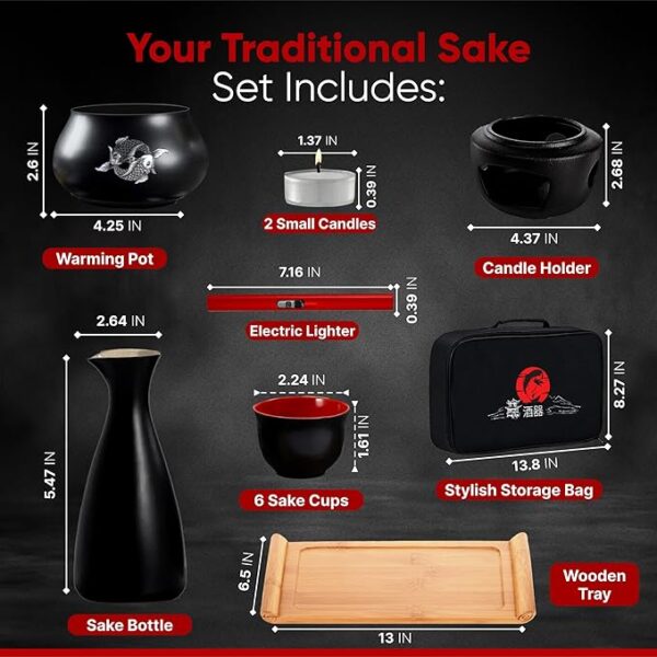 Japanese Sake Set with Warmer